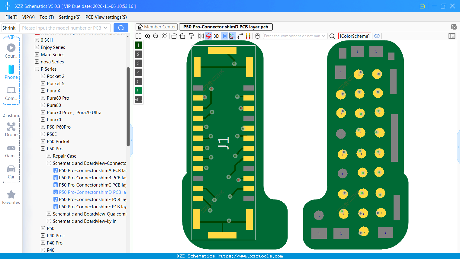 P50 Pro-Connector ShimD PCB Layer